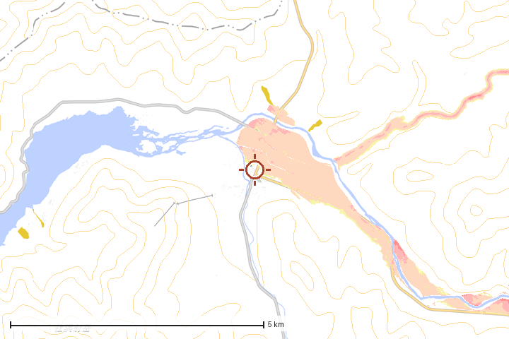 南富良野町周辺のハザード重ね図