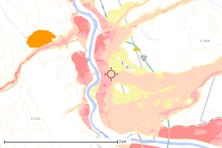 美深町周辺のハザード重ね図