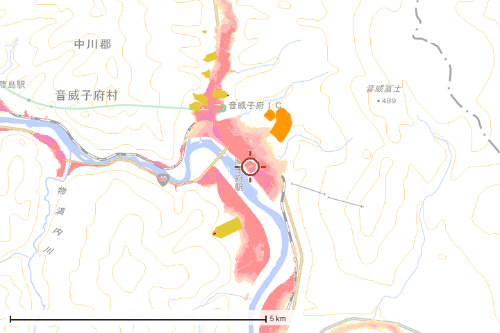音威子府村周辺のハザード重ね図