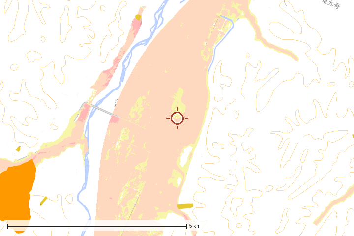 湧別町周辺のハザード重ね図