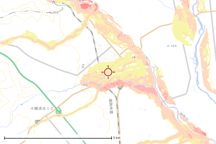清水町周辺のハザード重ね図