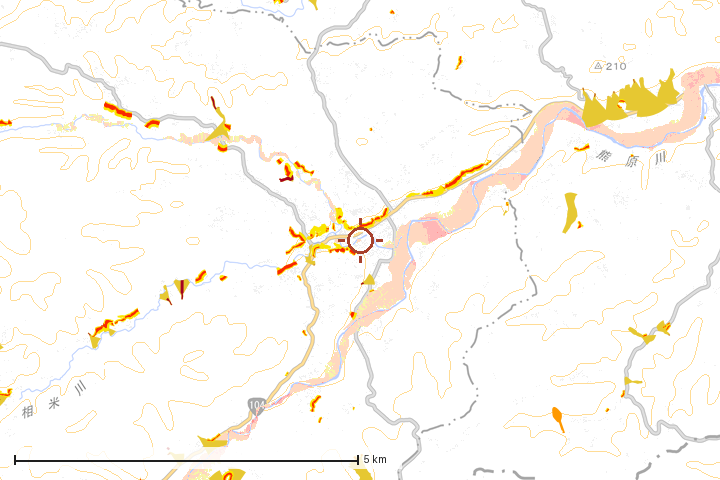 田子町周辺のハザード重ね図