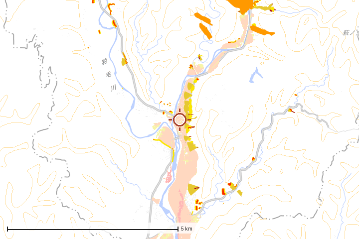 藤里町周辺のハザード重ね図