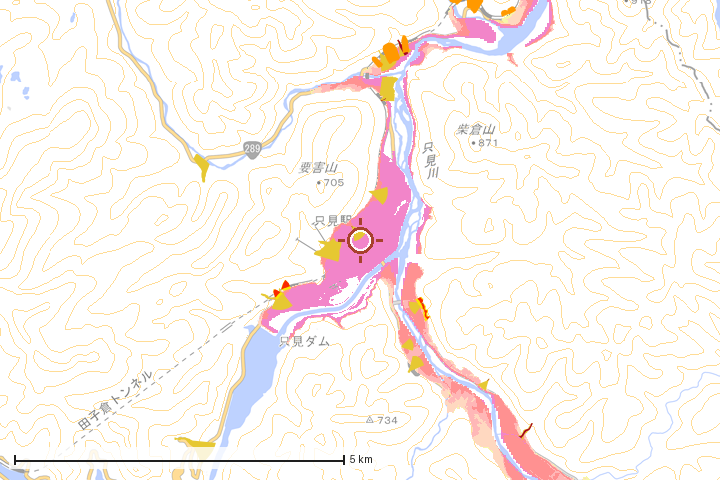 只見町周辺のハザード重ね図