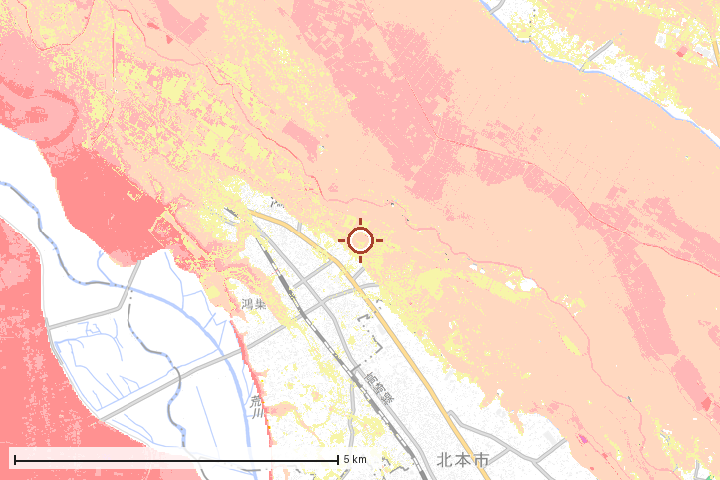鴻巣市周辺のハザード重ね図