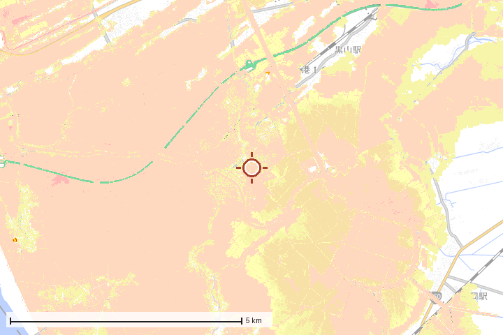 新潟市北区周辺のハザード重ね図