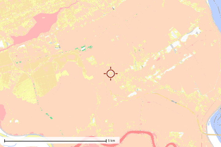 新潟市江南区周辺のハザード重ね図
