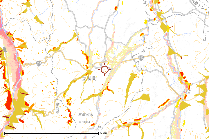 立科町周辺のハザード重ね図