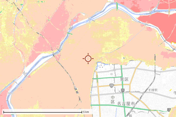 名古屋市西区周辺のハザード重ね図