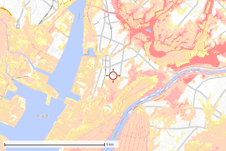 碧南市周辺のハザード重ね図