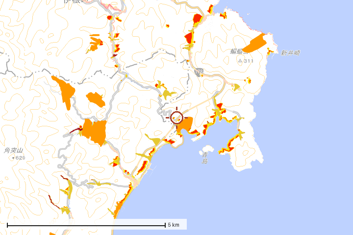 伊根町周辺のハザード重ね図