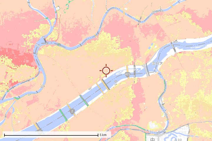 大阪市淀川区周辺のハザード重ね図