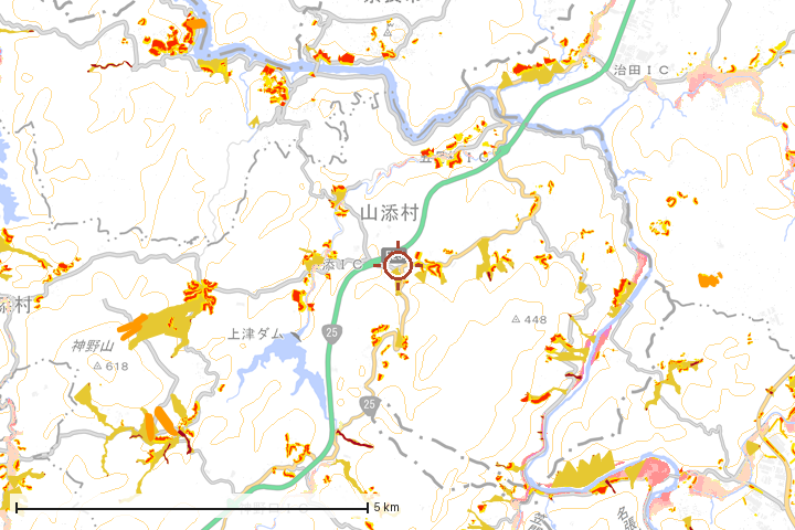 山添村周辺のハザード重ね図