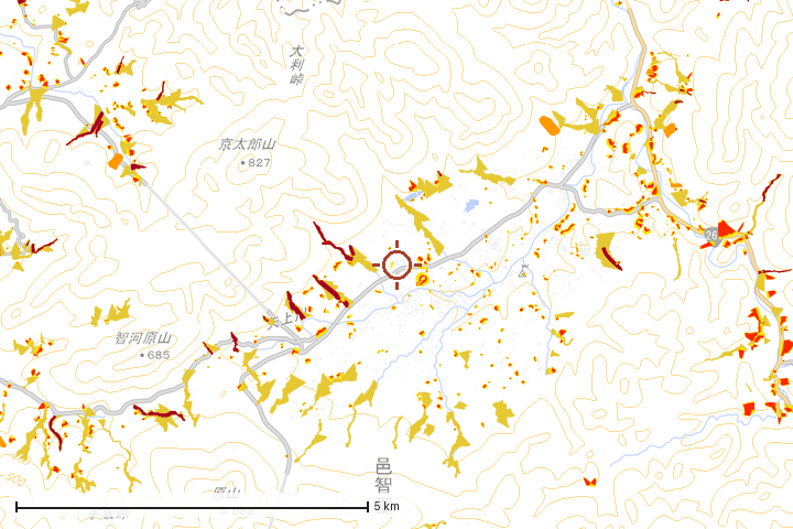 邑南町周辺のハザード重ね図