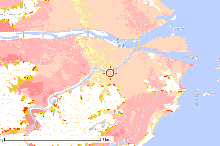 阿南市周辺のハザード重ね図
