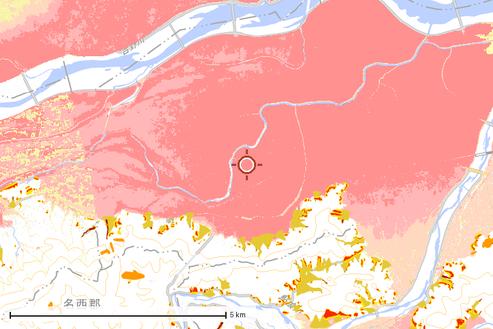 石井町周辺のハザード重ね図
