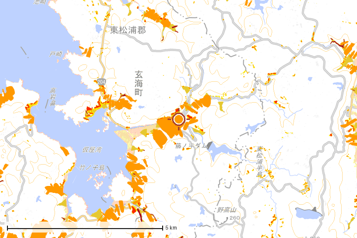 玄海町周辺のハザード重ね図