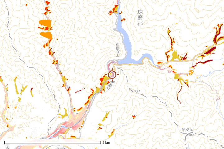水上村周辺のハザード重ね図