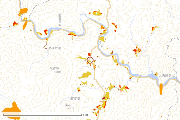 美郷町周辺のハザード重ね図