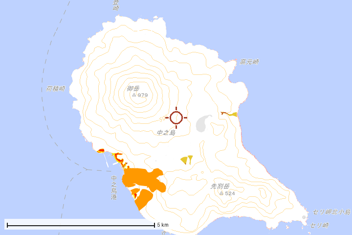 十島村周辺のハザード重ね図