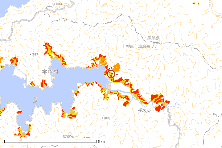 宇検村周辺のハザード重ね図