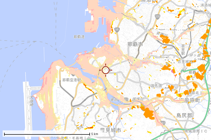 那覇市周辺のハザード重ね図